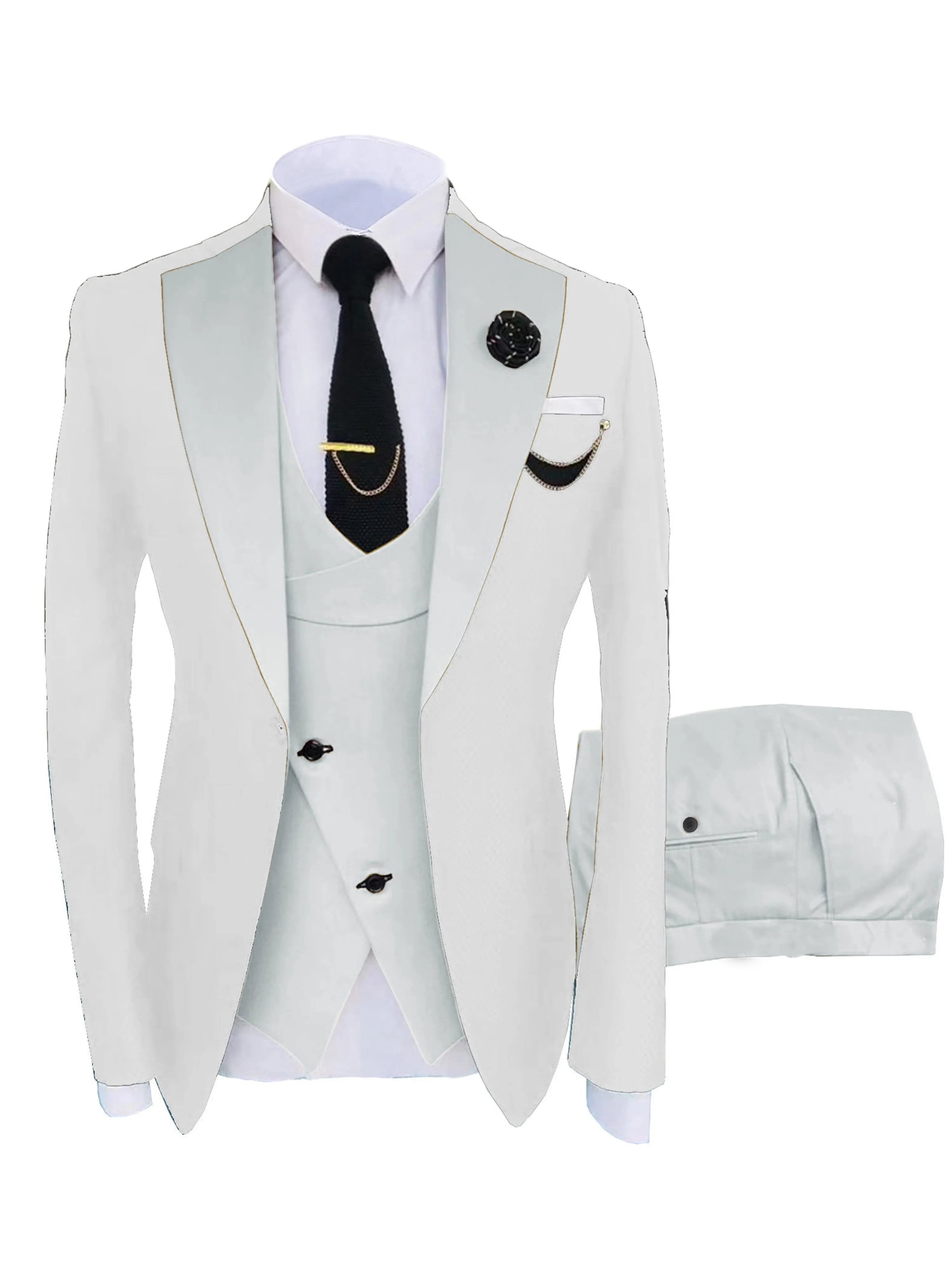 Best 3 Pieces Performance Men's Suits Wedding Groom Suits