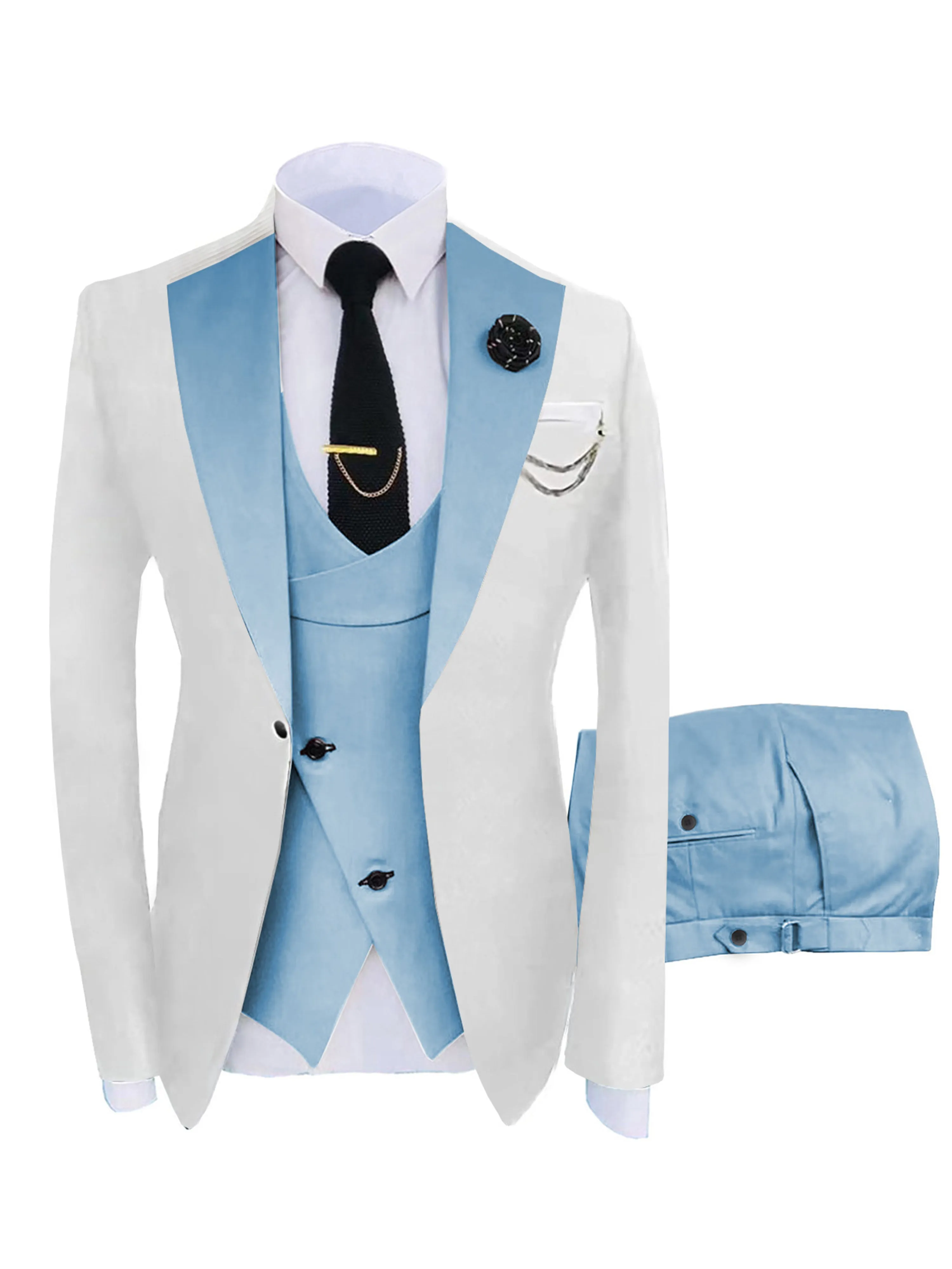 Best 3 Pieces Performance Men's Suits Wedding Groom Suits