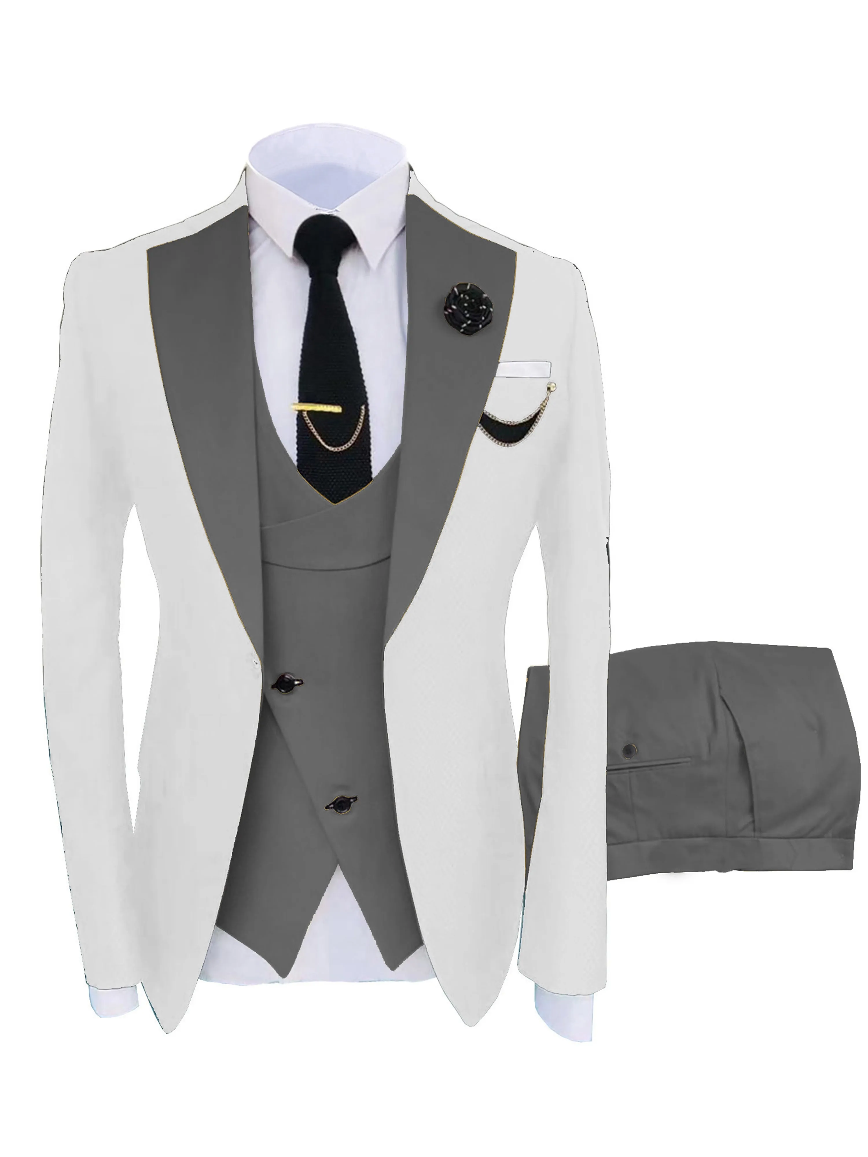 Best 3 Pieces Performance Men's Suits Wedding Groom Suits