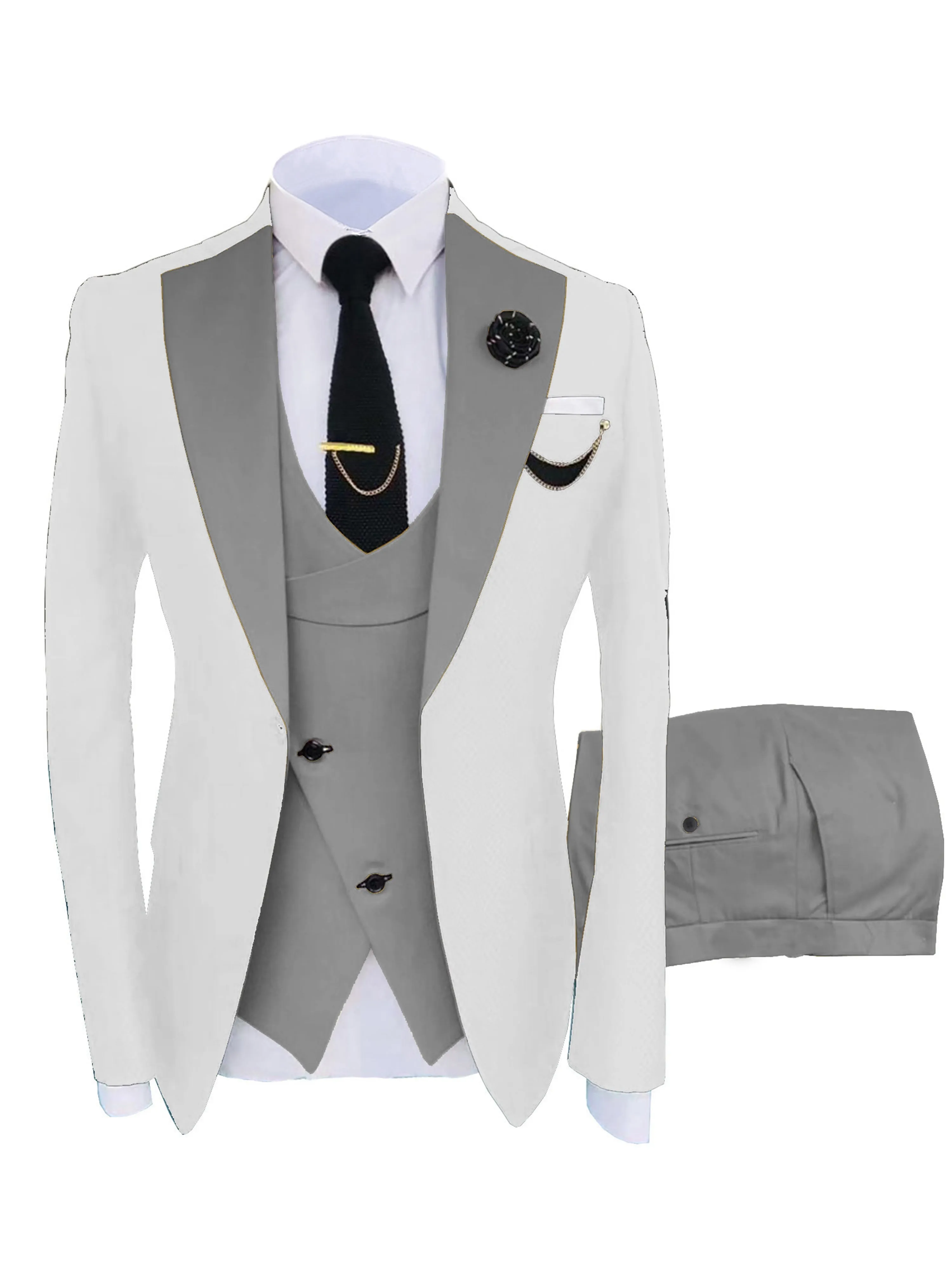 Best 3 Pieces Performance Men's Suits Wedding Groom Suits