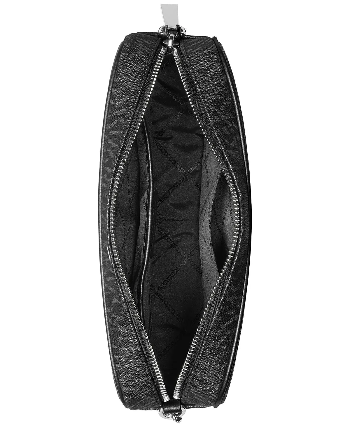 East-West Michael Kors Logo Shoulder Jet Set, Black