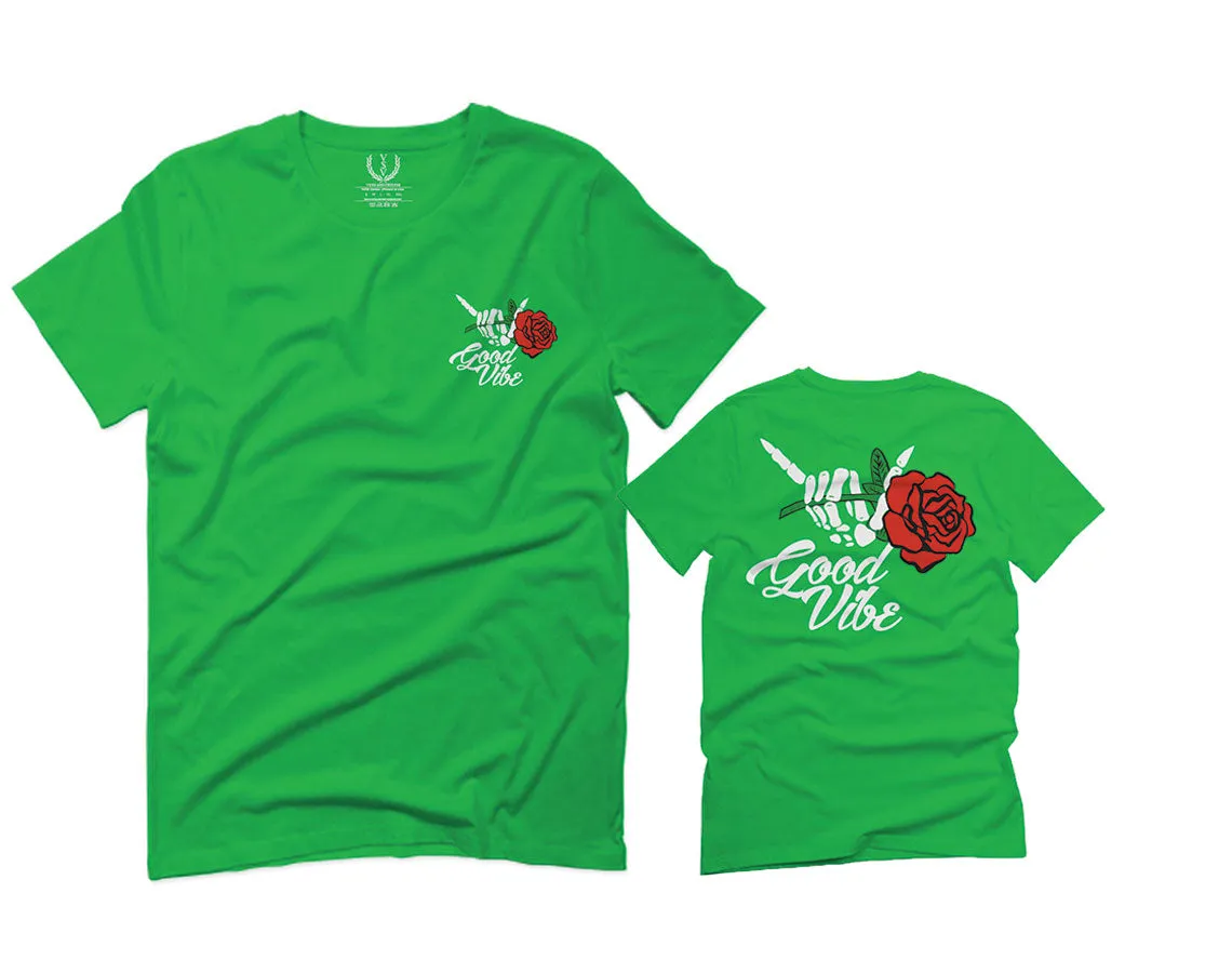 Good Vibe Flowers Bones Hand Shaka Cool Vintage Hipster For men T Shirt
