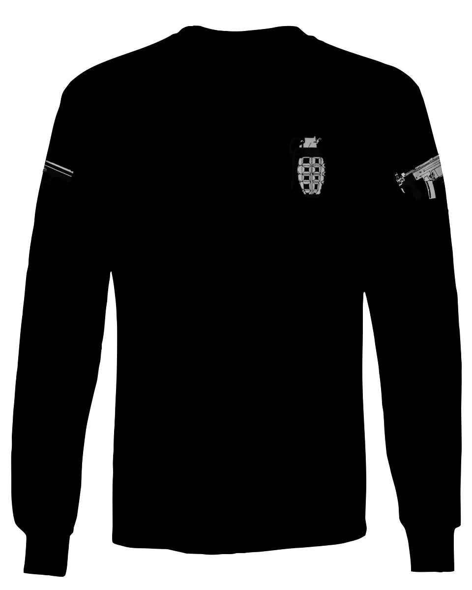 Grenade Guns Second Amendment American Rights Weapons mens Long sleeve t shirt