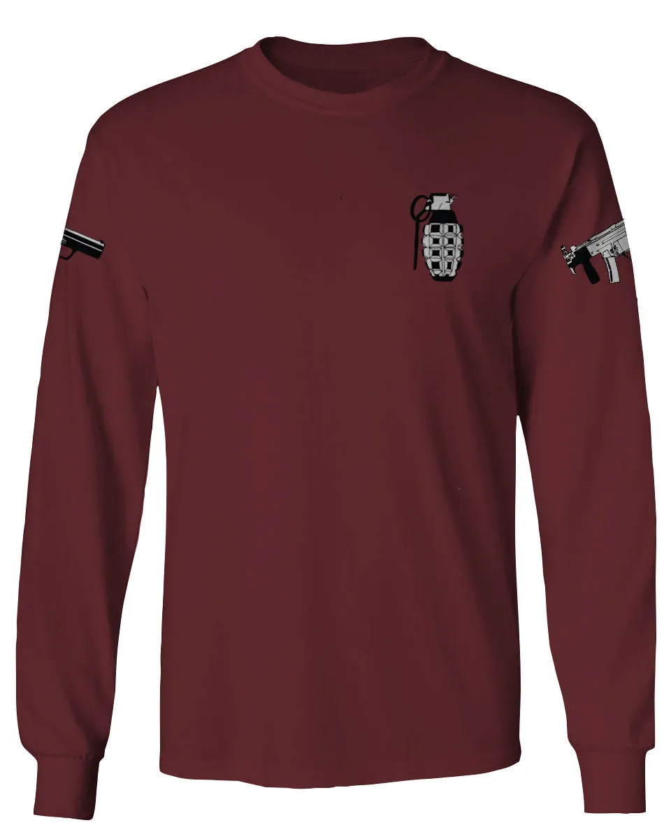 Grenade Guns Second Amendment American Rights Weapons mens Long sleeve t shirt