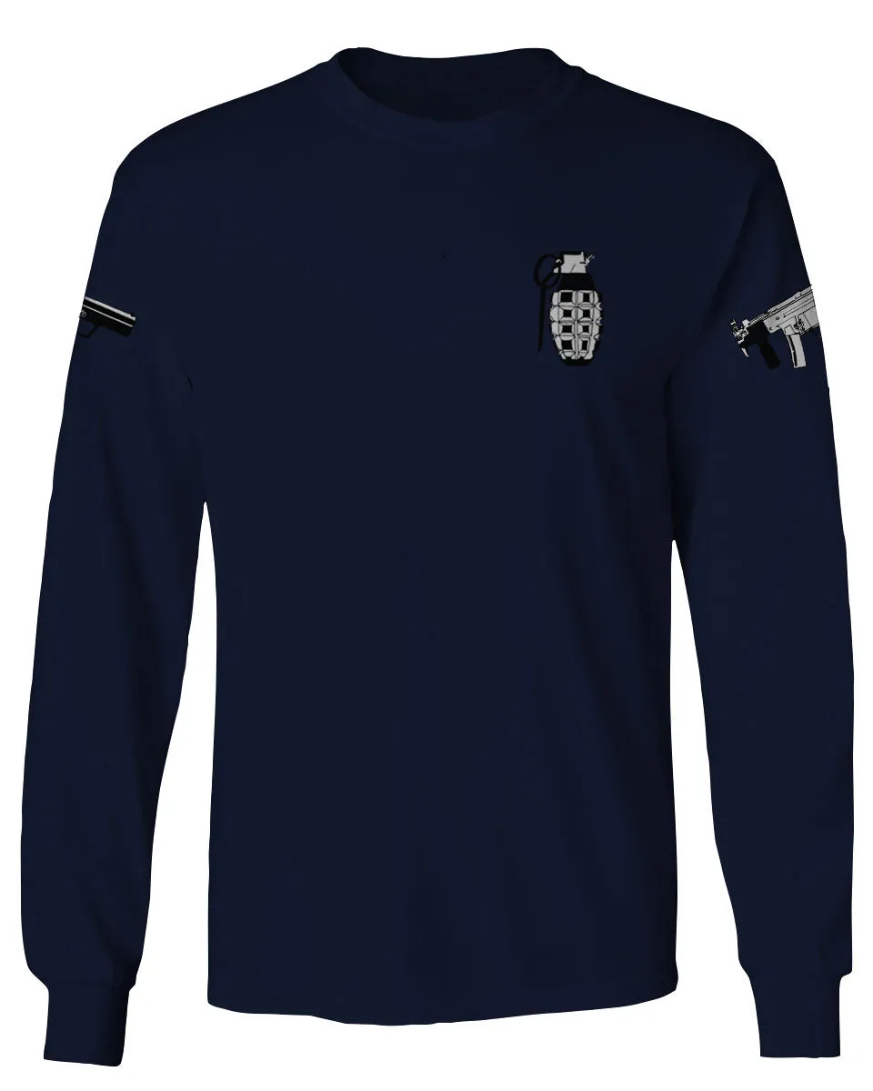 Grenade Guns Second Amendment American Rights Weapons mens Long sleeve t shirt
