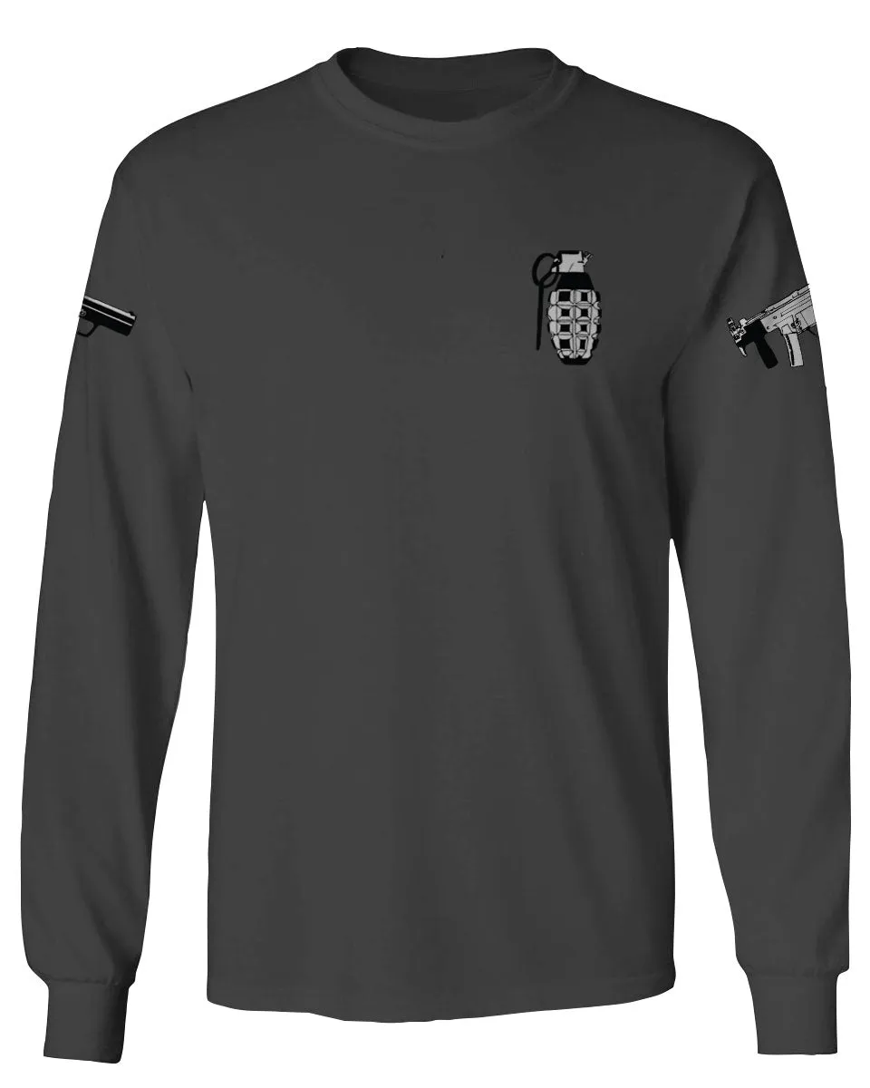 Grenade Guns Second Amendment American Rights Weapons mens Long sleeve t shirt