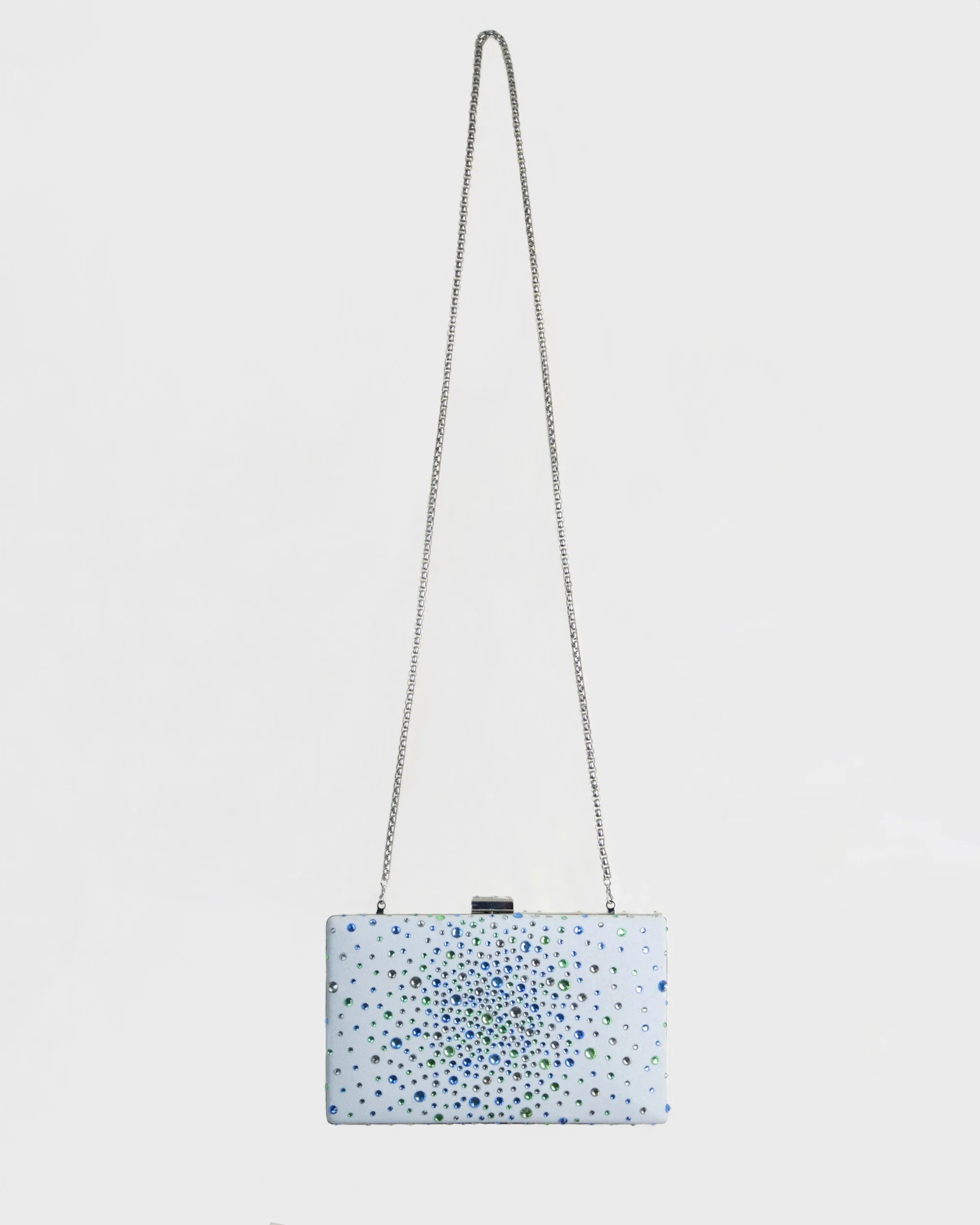 Grey Clutch With Rhinestones