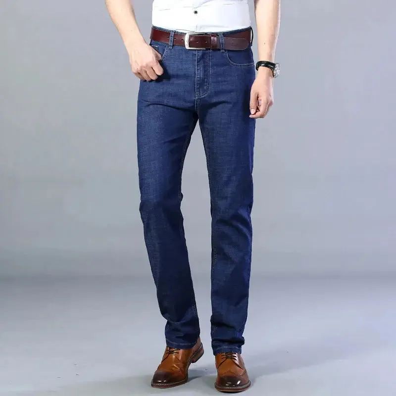 Jeans Men Straight Casual Business Long Pants Jeans