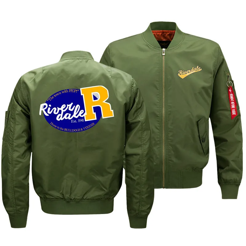 Riverdale Jackets - Solid Color Riverdale Air Force One Series Fleece Jacket