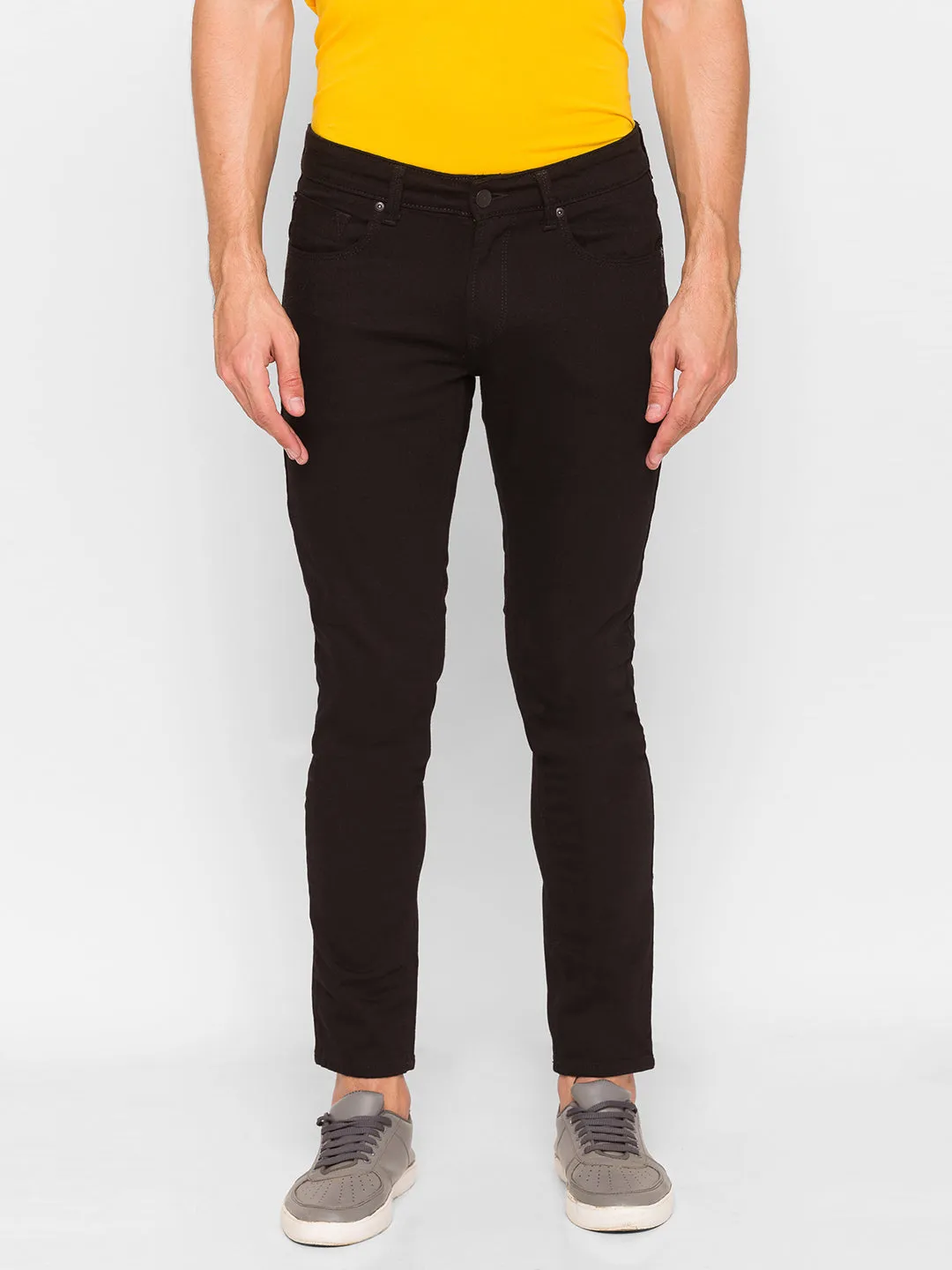 Spykar Black Cotton Men Jeans (Skinny)