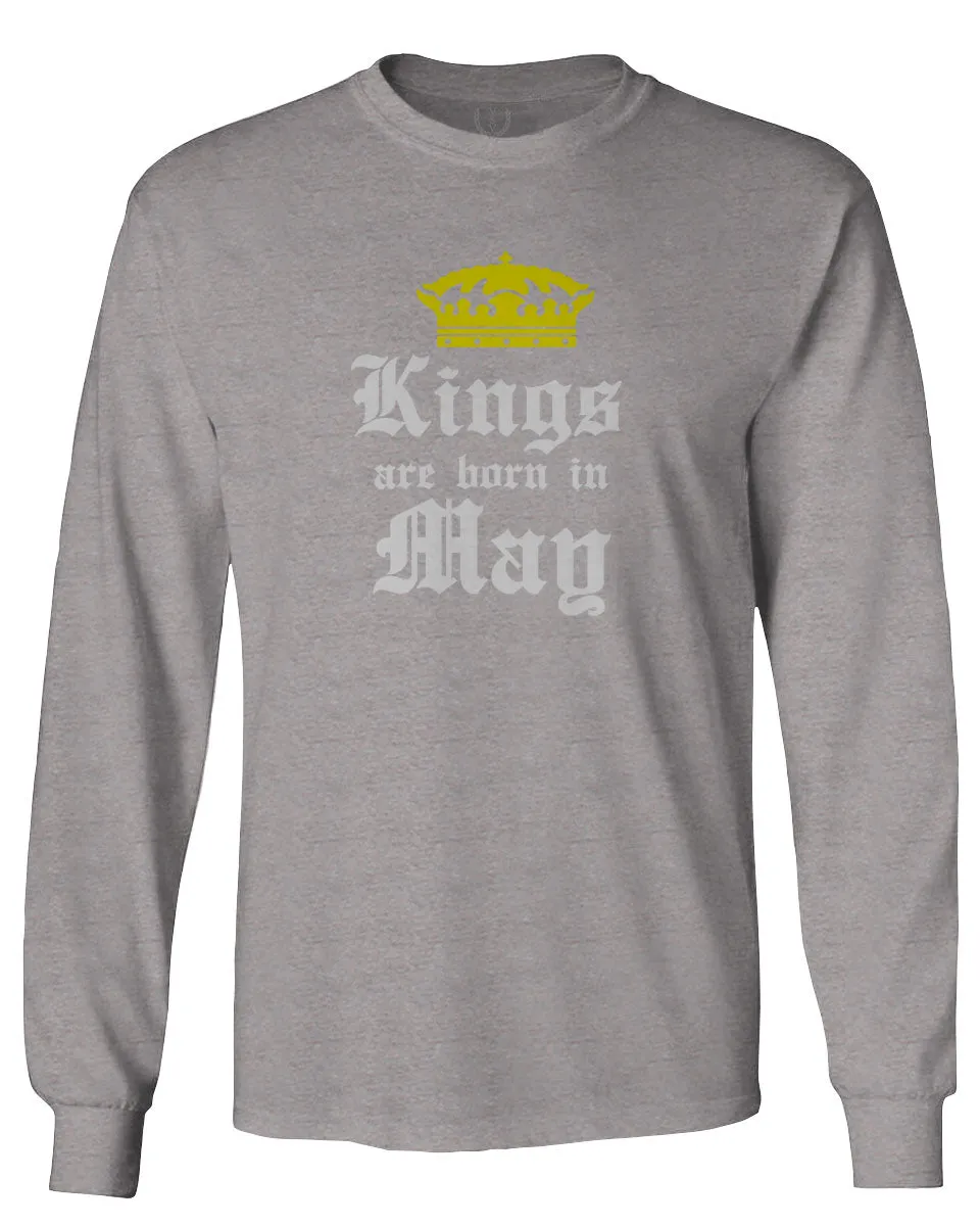 The Best Birthday Gift Kings are Born in May mens Long sleeve t shirt